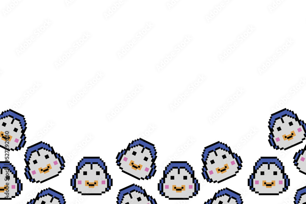 Penguin pixel art background design Penguin pixel art background design