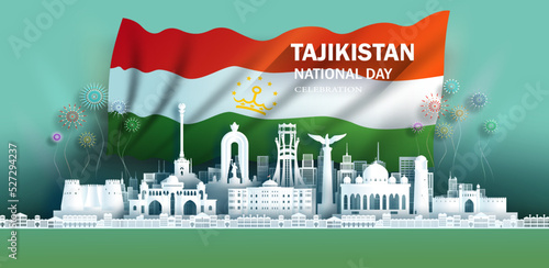 Anniversary celebration independence Tajikistan day and travel landmarks khujand city.