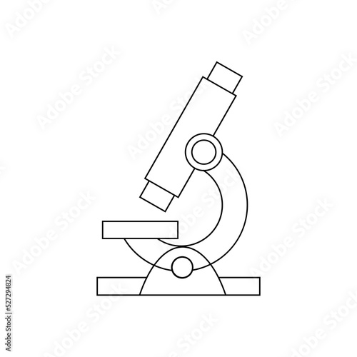microscope vector icon,microscope lab icon line on white background