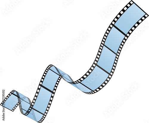 Movie reel strip waving. Cinema film roll