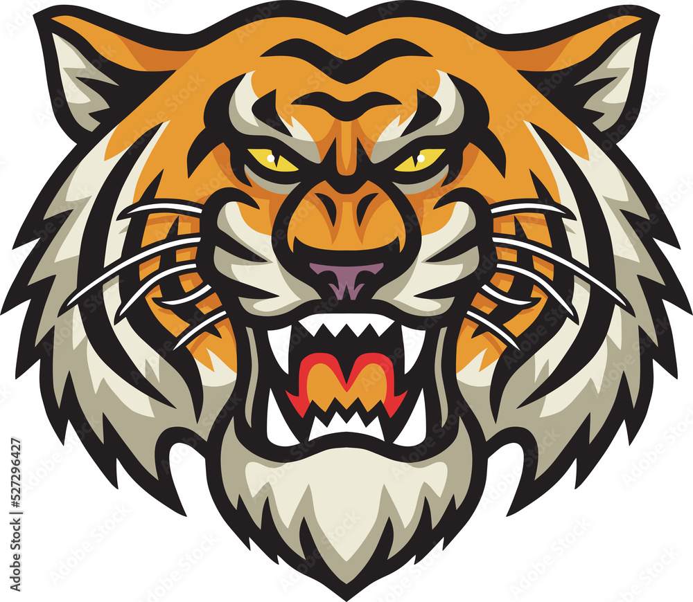 Tiger Head Logo Design Illustration