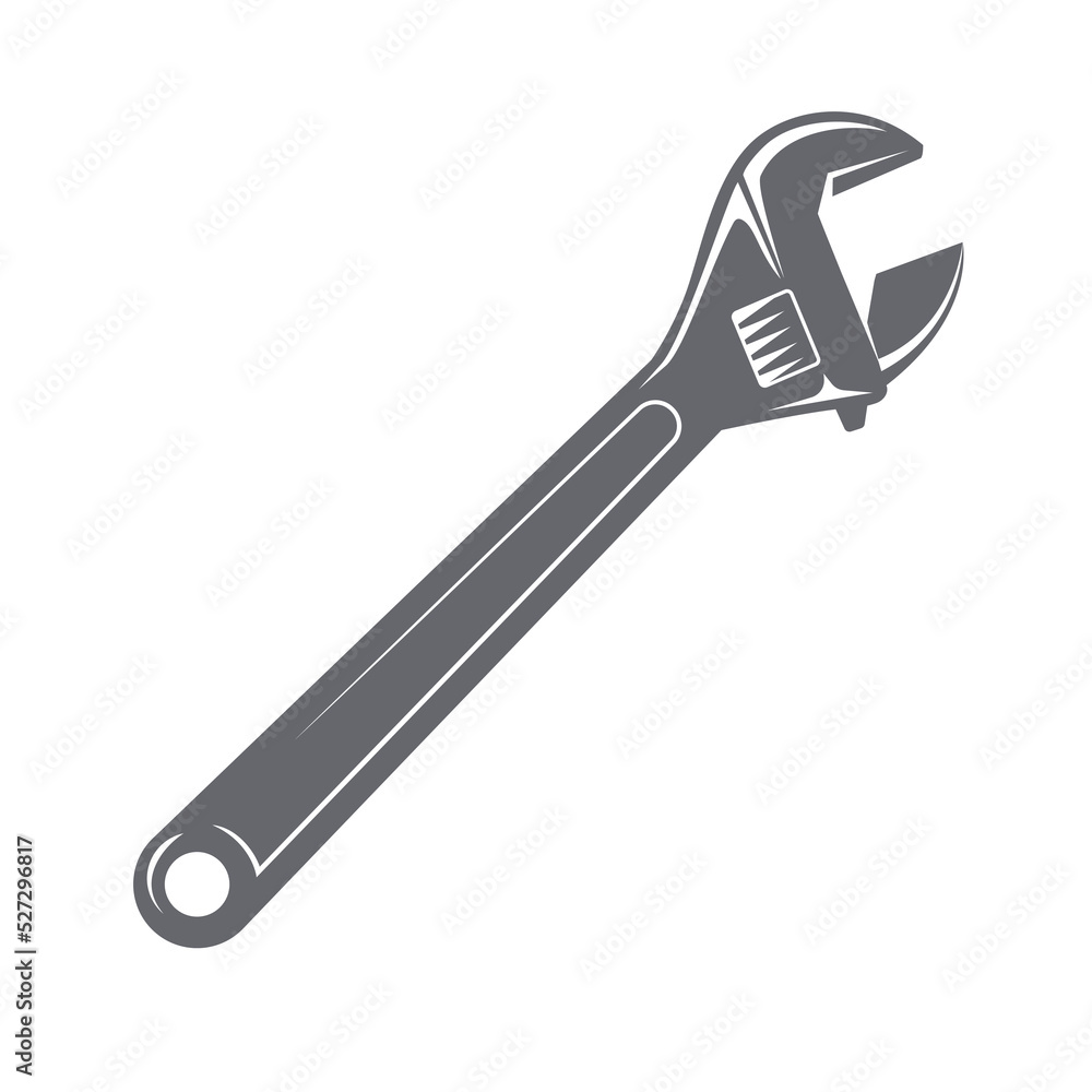 Adjustable wrench tool icon. Repair wrench sign, vector illustration Adjustable wrench tool icon. Repair wrench sign, vector illustration