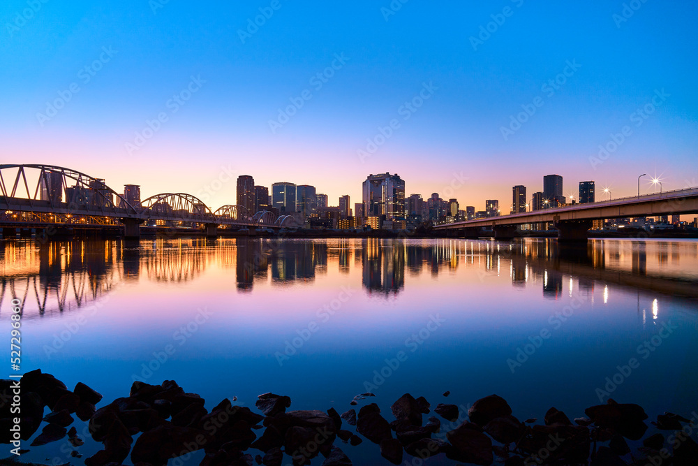 Naklejka premium Osaka Skyline Cityscape
