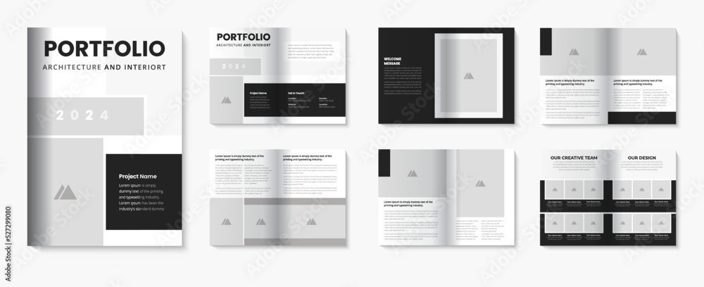 Architecture portfolio template with brochure design