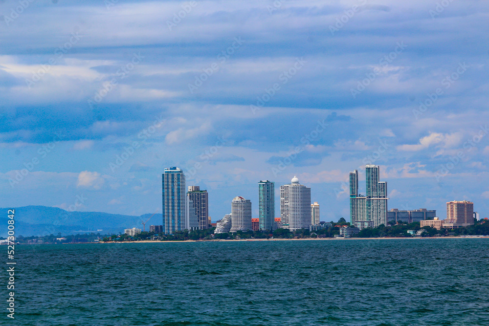 Pattaya city skyline and waterfront