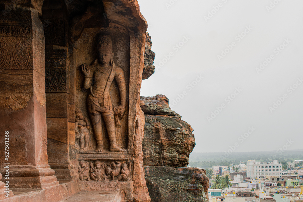 Dwarapala, Badami Caves, Cave 2 dedicated to Lord Vishnu, Karnataka, 7th Century. Dwarapala, Badami Caves, Cave 2 dedicated to Lord Vishnu, Karnataka, 7th Century.