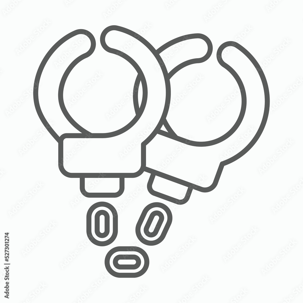 Poster Handcuffs icon, manacles vector, shackles illustration – Wall ...