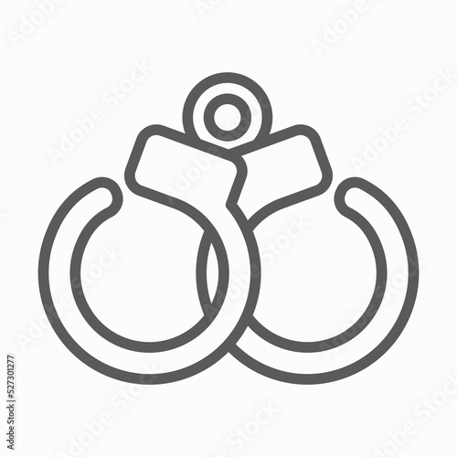 Handcuffs icon, manacles vector, shackles illustration