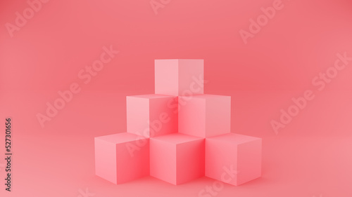 Abstract scene. geometry shape podium background. pink background. 3d illustration.