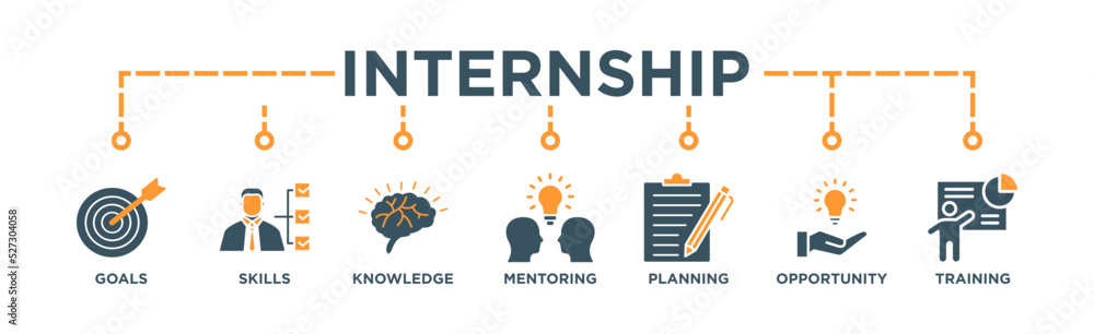 Internship Banner Web Icon Vector Internship Banner Web Icon Vector