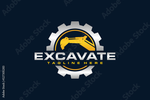 excavator gear emblem logo