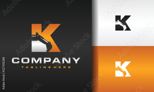 letter K excavator logo