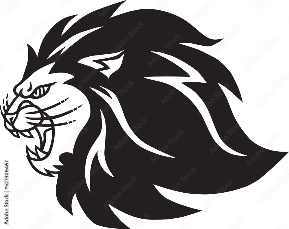 Roaring Lion Logo Mascot Design Icon Illustration