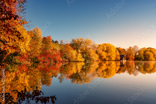 Beautiful autumn day at a lake 