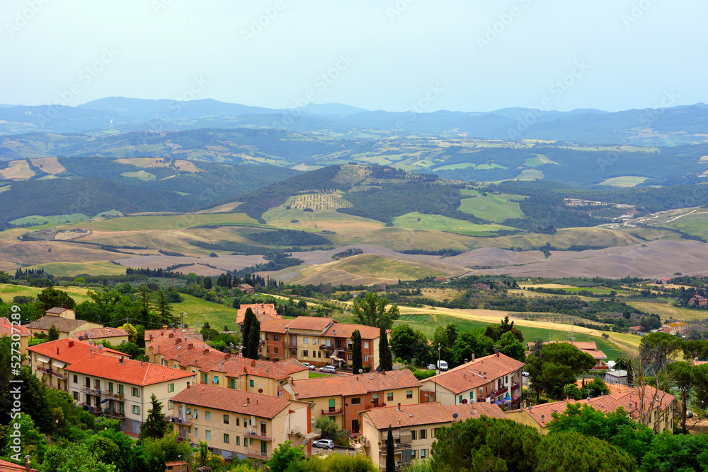 hilly panorama near Volterra tuscany Italy