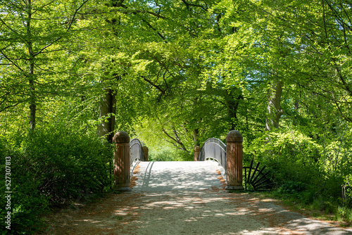 Copenhagen, Denmark - May 07, 2022: A pitoresque bridge in Frederiksberg Gardens during spring. photo