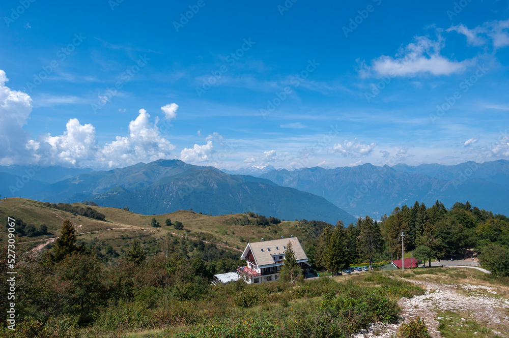 Mountain landscape from the summit of Monte Mottarone near Stresa