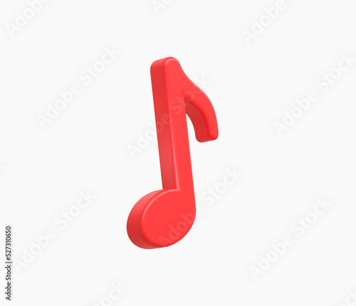 3d Realistic Music note vector illustration.