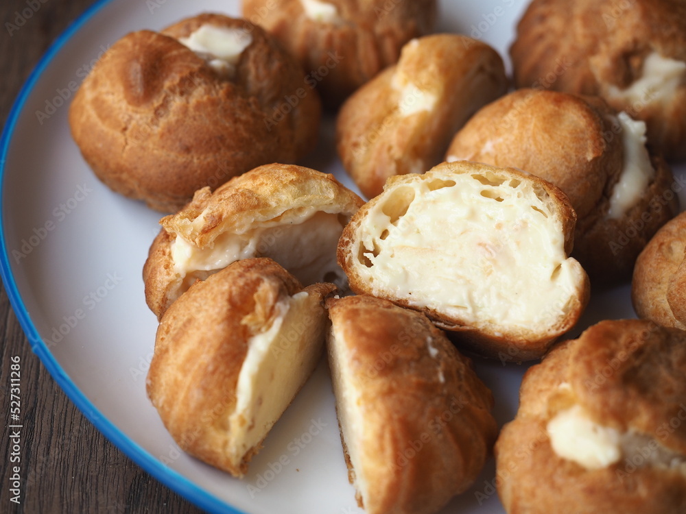 vanilla custard choux cream puff vanilla custard choux cream puff
