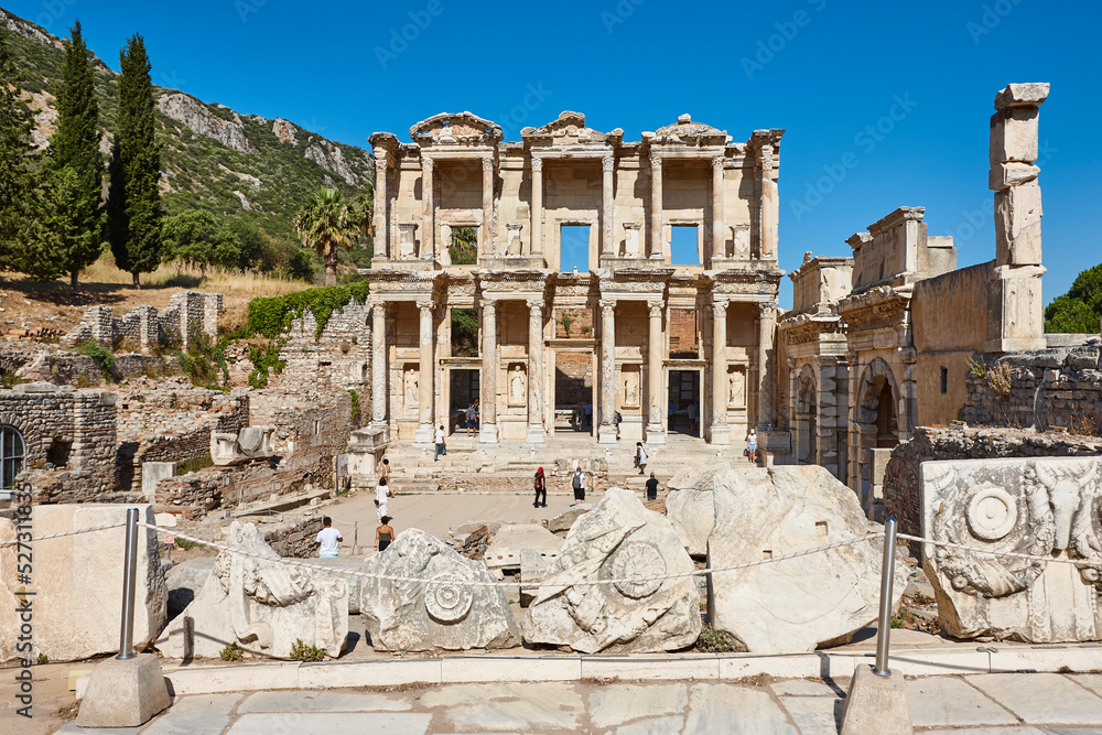 Library of Celsus in Ephesus ruins landmark site in Turkey