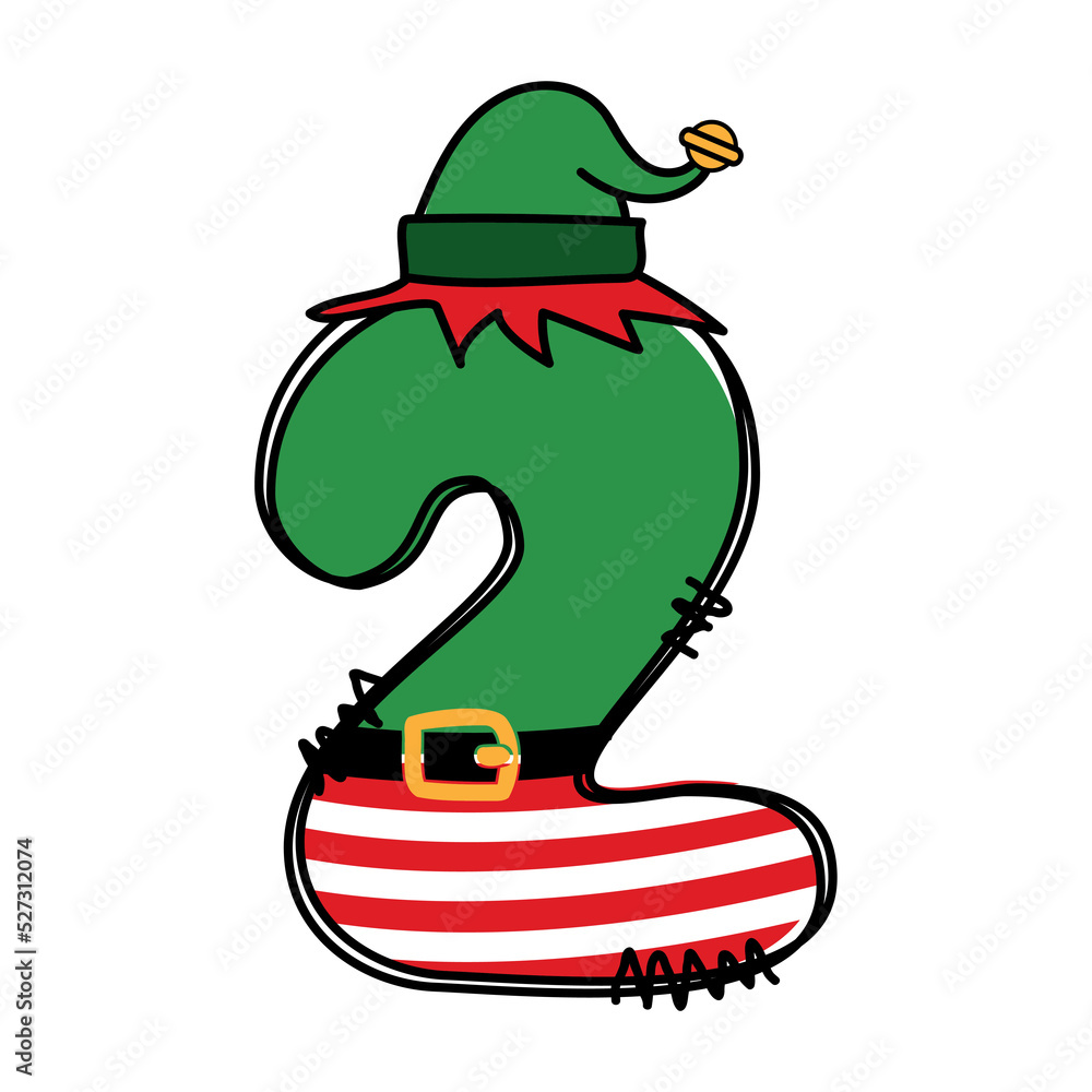 Christmas number 2, Christmas Grinch Numbers Two, Cute Xmas Numbers