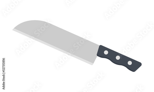 Kitchen universal knife clipart vector illustration. Santoku knife with plastic handle flat vector design. Santoku knife sign icon. Universal knife cartoon clipart. Kitchen concept symbol