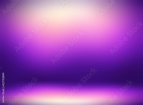 3d empty room shades of purple gradient. Smooth wall and floor blur background.