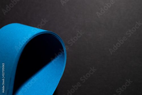 blue warping paper for decoration on black