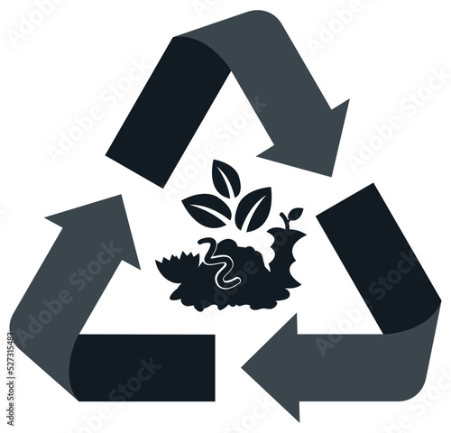 picto recyclage végétal vert New 3