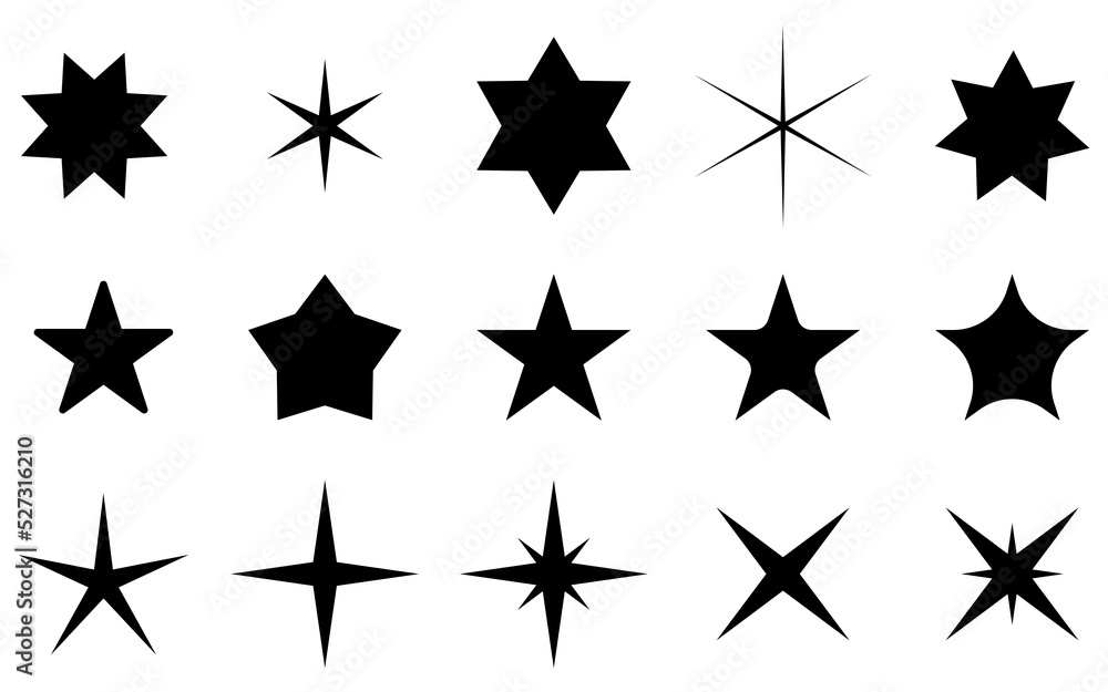 Star set for web and app design. Black star set on background. Star set for web and app design. Black star set on background.