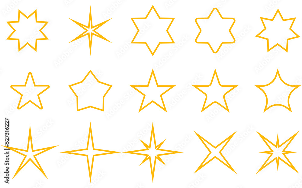 Star set for web and app design. Gold star set on background. Star set for web and app design. Gold star set on background.