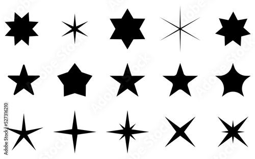 Wallpaper Mural Star set for web and app design. Black star set on background. Torontodigital.ca