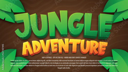 Jungle adventure 3d editable text effect template