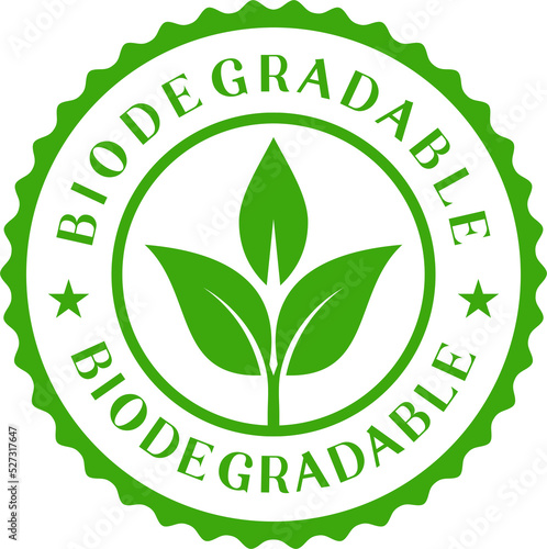 Biodegradable label sticker badge png	
 photo
