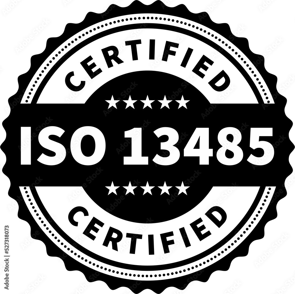 ISO 13485 Certified badge, icon. Certification stamp. Flat design png ISO 13485 Certified badge, icon. Certification stamp. Flat design png