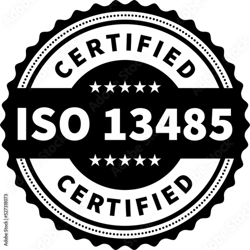 ISO 13485 Certified badge, icon. Certification stamp. Flat design png