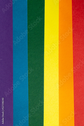 LGBT Rainbow flag background. Group of colored cardboard. Gay pride flag