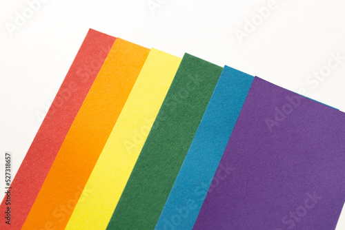 Lgbt flag colors paper background. Pride community. Rainbow colors