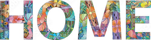 The word HOME. Colorful vector word isolated on a white background