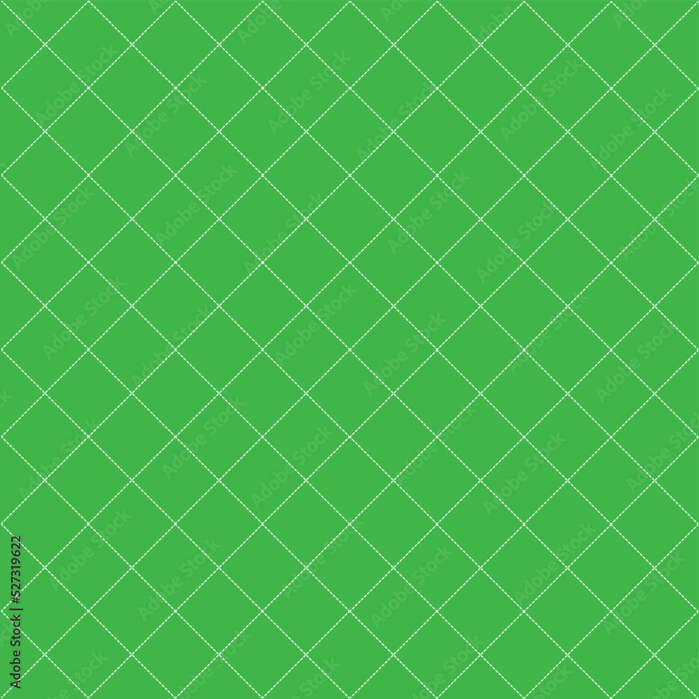 Abstract green square fabric pattern minimal , white dashed line quilt pattern, bed sheet pattern, handkerchief pattern. Abstract green square fabric pattern minimal , white dashed line quilt pattern, bed sheet pattern, handkerchief pattern.