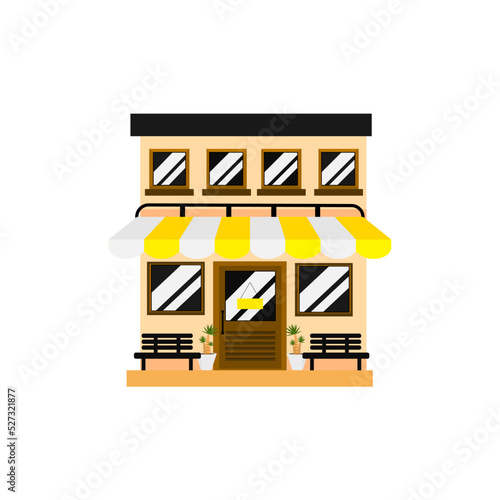 The shop store building illustration on isolated background.