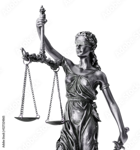 Photo Lady Justice isolated, single object, law concept