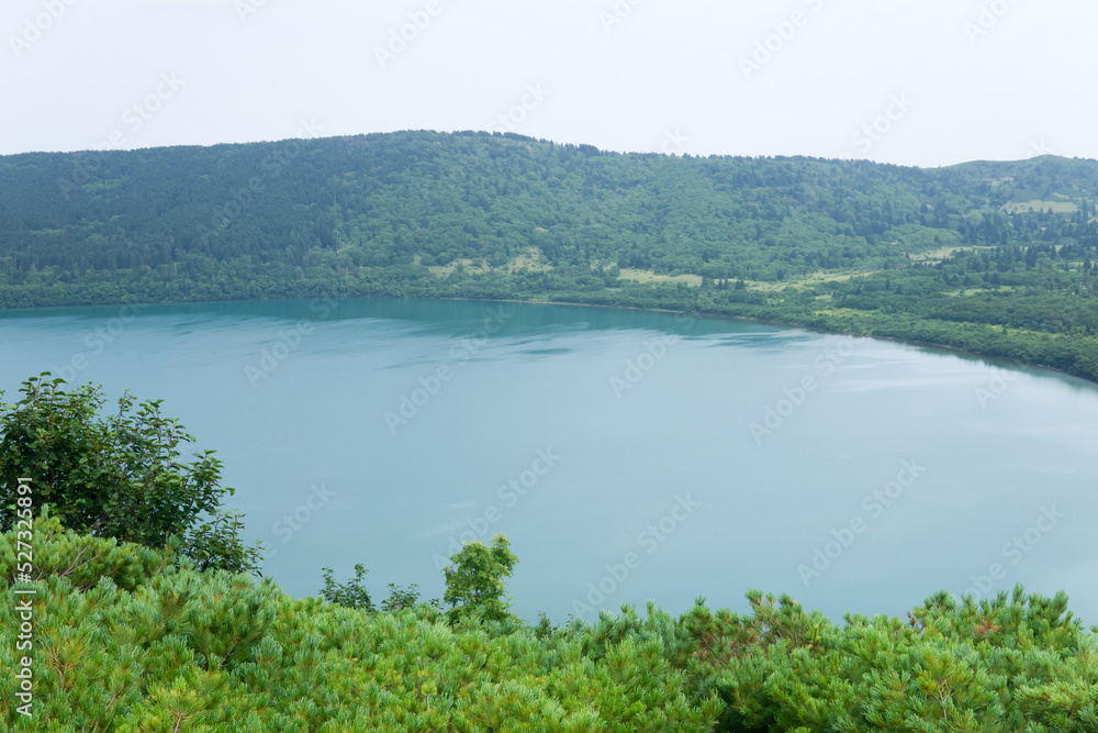 landscape of the Golovnin volcano caldera on Kunashir Island landscape of the Golovnin volcano caldera on Kunashir Island