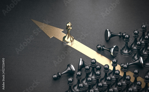 Outsider concept. Beating competitors and dominate the market.