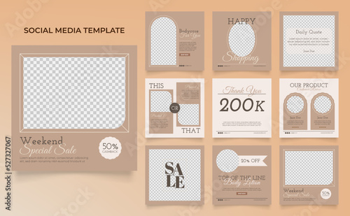 social media template banner beauty care cosmetic and spa sale promotion. fully editable instagram and facebook square post frame puzzle organic sale poster