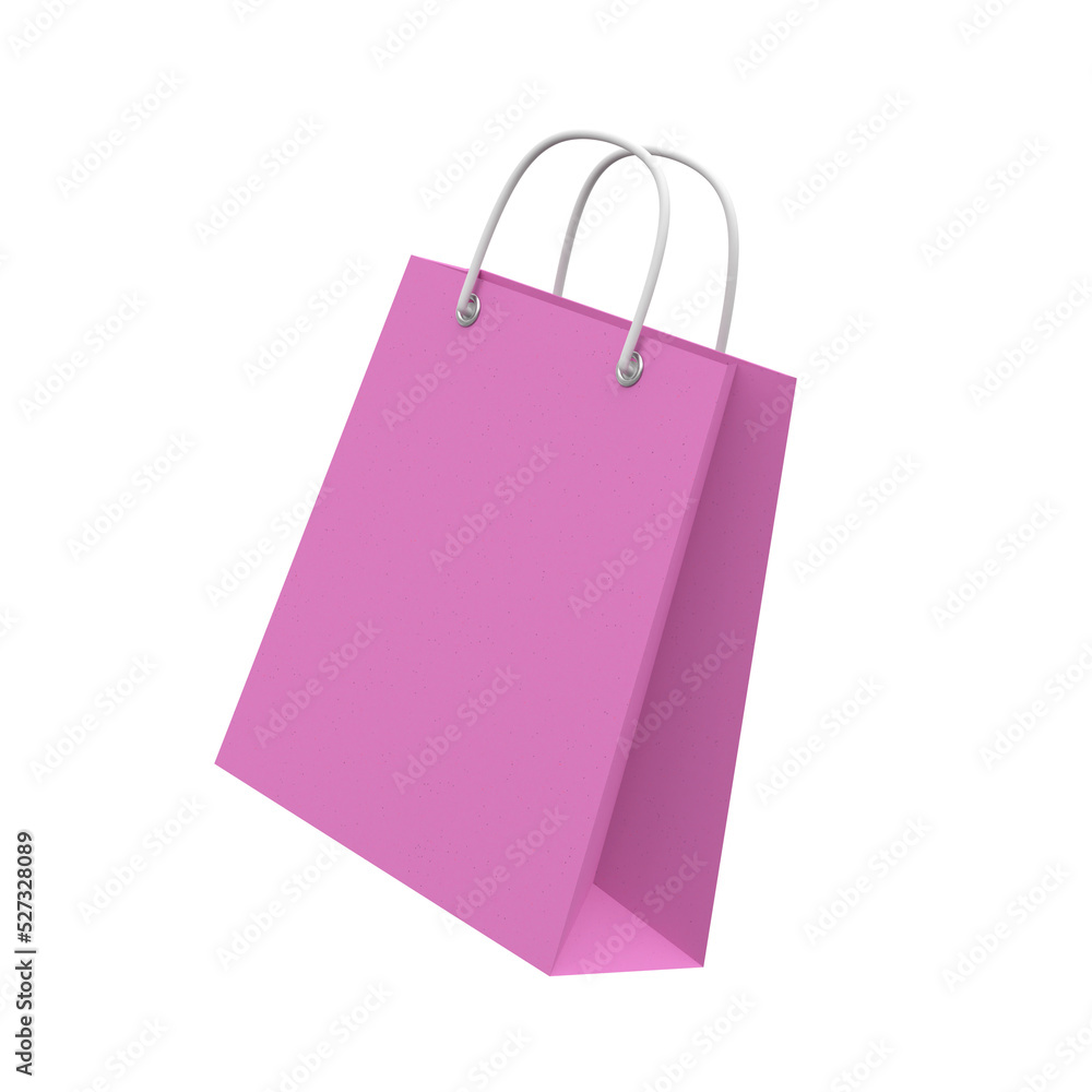 Shopping bag. Paper bag. 3D element. Shopping bag. Paper bag. 3D element.