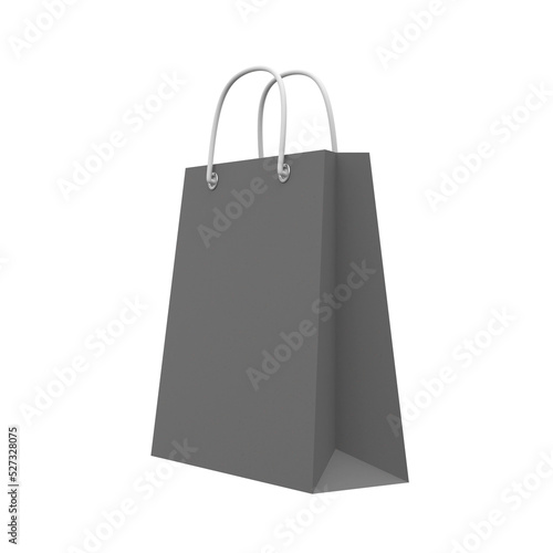 Shopping bag. Paper bag. 3D element.