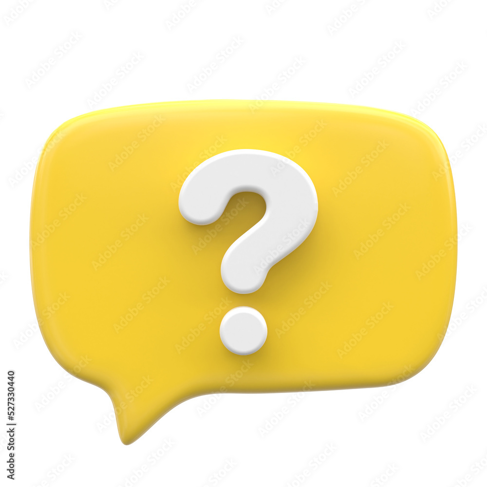 Question mark sign icon. Live chat. 3D icon. Question mark sign icon. Live chat. 3D icon.