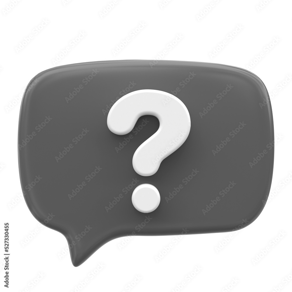 Question mark sign icon. Live chat. 3D icon. Question mark sign icon. Live chat. 3D icon.