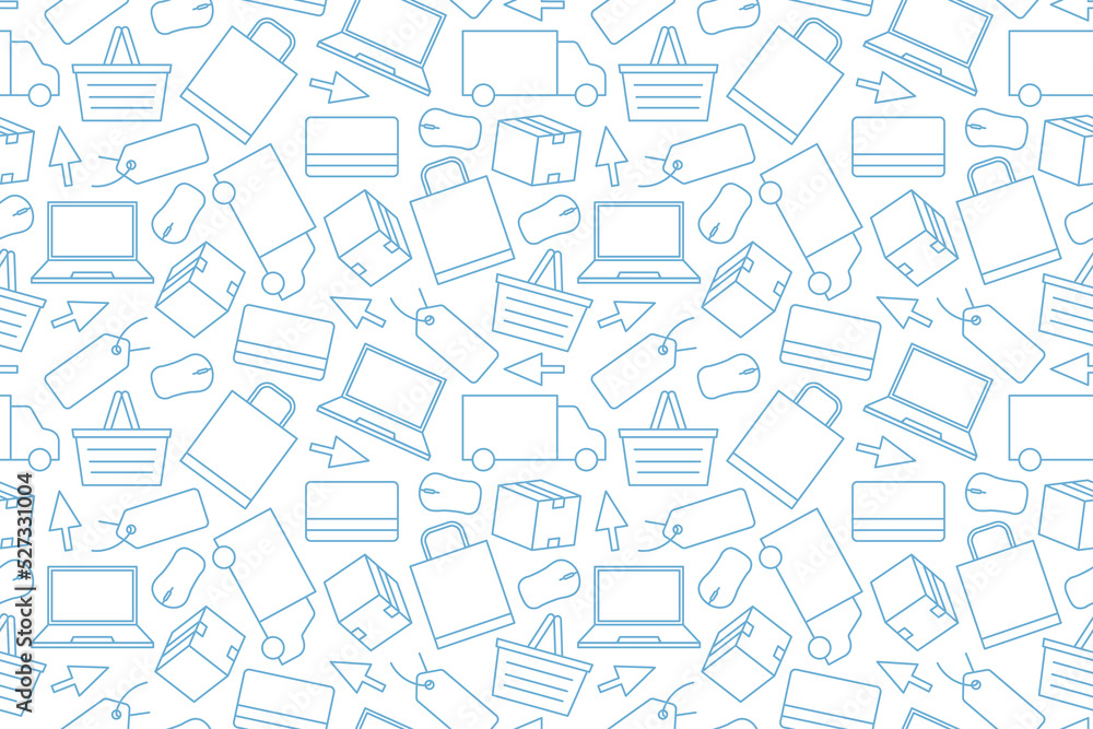 seamless pattern with e-commerce, online shopping icons- vector illustration seamless pattern with e-commerce, online shopping icons- vector illustration